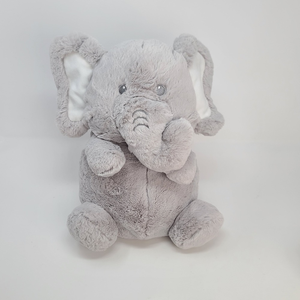 Kellytoy Elephant Plush Toy Baby Gray Soft Stuffed Animal 12 Inch Rattle Crinkle